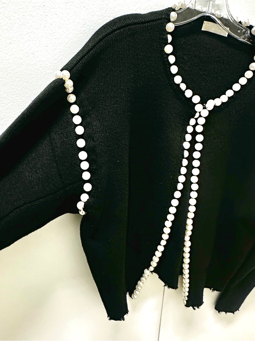 Vita Grace Molly Pearl Trim Black Cardigan Romantic Whimsigoth Old Money - Picture 3 of 12